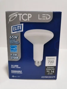 Pack of 6 TCP LED Bulbs -65W Replacement Light Bulbs Dimmable 9.5W LED9BR30D27K - Picture 1 of 6