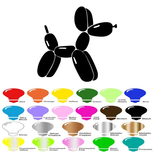 Balloon Animal Dog Decal Sticker for Car Window Bumper Wall Door Decor Laptop - Image 1 of 4