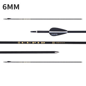 6/12PCS 32" Carbon Arrows 6mm Hunting Archery Target Arrow 800 Practice Shooting