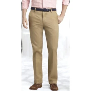 IZOD Heritage Chino Straight Fit Flat Front Dress Pant 34 X 32 NEW Khaki - Picture 1 of 2