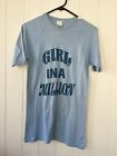 RARE Bonds Gotcha Vintage Ringer Tshirt Blue ?Girl In A Million? Size S/M