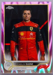2022 Topps Chrome Formula 1 F1 CARLOS SAINZ PINK REFRACTOR 49/75 FERRARI #29 - Picture 1 of 2