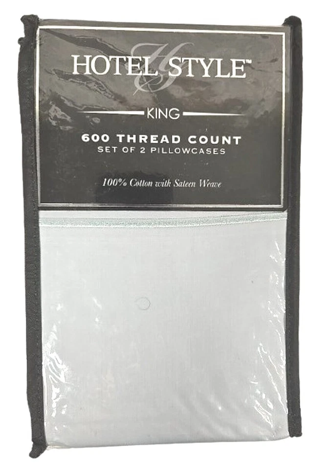 Hotel Style 600 Thread Count Pillowcase Set of 2 Blue Puddle