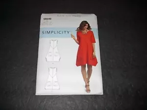 Simplicity Pattern 8640 Misses' Elaine Heigl Designer Dress / Tunic 10 ~ 18 Unc - Picture 1 of 3