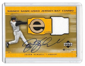 JASON KENDALL 2001 Upper Deck Evolution #JB-JK GAME BAT-JERSEY AUTOGRAPH - Picture 1 of 2
