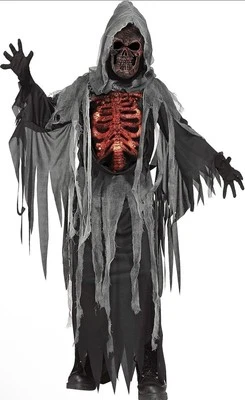 Fun World Smoldering Reaper M 8-10 Death Grim Glowing Child Halloween Costume - Image 1 of 4