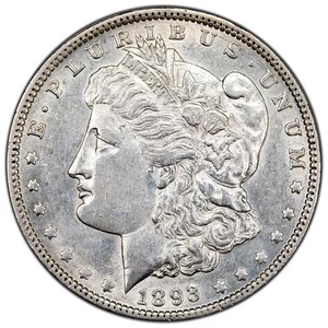 1893 P Morgan Silver Dollar  Almost Uncirculated AU - Picture 1 of 2