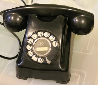 TELÉFONO BARRA ROJA ROTATIVA VINTAGE 1940 KELLOGG SERIE NEGRA 1000 Foto 1 de 4