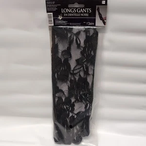 Lange schwarze Spitzenhandschuhe sexy Damen Erwachsene - Bild 1 von 3