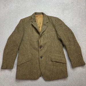 Harris Tweed Jacket Adult 40R Brown Country Hunting Outdoor Weave Blazer Mens* - Picture 1 of 17
