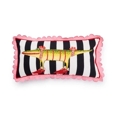 Almohada Mackenzie Child's Gloria con cuentas de cocodrilo 22" W x 11" L x 6" etiquetas NW Foto 1 de 4