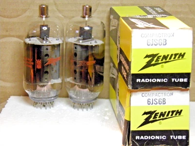 UN PAR DE TUBOS DE VACÍO ZENITH 6JS6B COMO NUEVOS/EN CAJA A JUEGO Foto 1 de 2