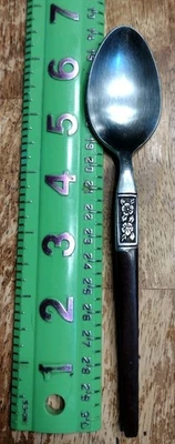 Vtg Ekco Eterna EKS14 Forged Stainless Spoon Flatware 6 3/4" Japan Wood Handle - Image 1 of 3