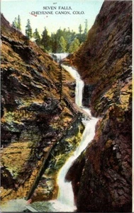 Seven Falls, Cheyenne Canon, Colorado Springs, Colorado, Postcard - Picture 1 of 2