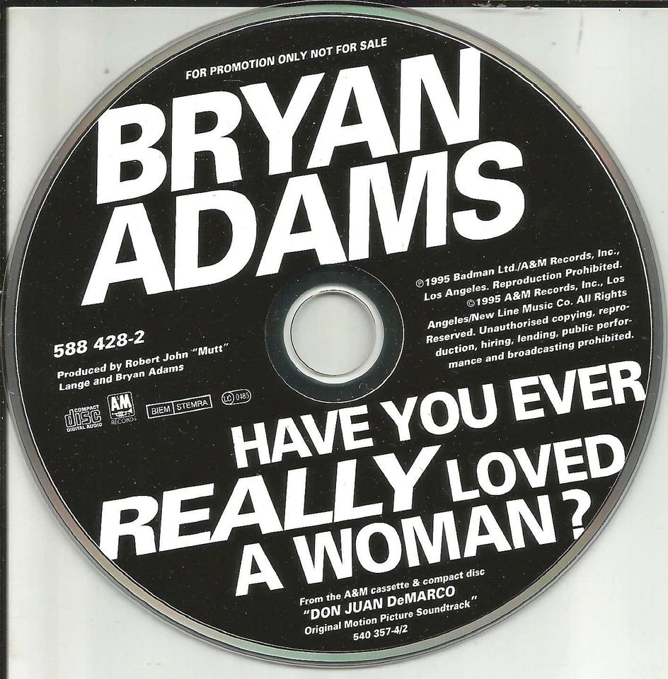 BRYAN ADAMS Have you ever RARE EUROPE PRESSING PROMO DJ CD single 1995 USA seler — 第 1/1 张图片