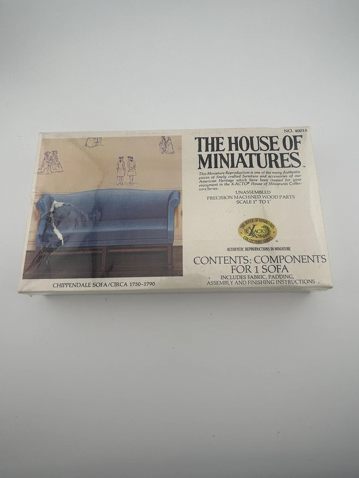 Дом миниатюр диван запечатанный кукольный домик мебель винтажная миниатюра - Изображение 1 из 4
