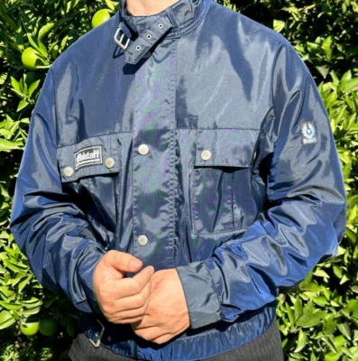 Metallic Rare Belstaff Rider Wind Jacket Short Motorcycle Biker Bomber Size L - Image 1 of 4