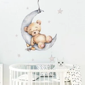 Pegatinas de Pared Niños Dormitorio Lindo Oso Bebé Niñas Decoración de Habitación Decoración de Guardería - Imagen 1 de 34