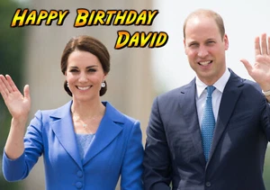 Kate Middleton Prince William Happy Birthday PERSONALISED Greeting Card Royal UK - Picture 1 of 5