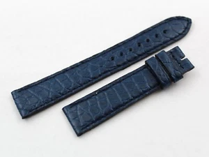 Strap Band Leather Crocodile  Blu Denim 18/16mm Hand Made Luxury Made Italy New - Bild 1 von 4