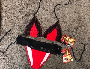 Jelly Swimwear Cherry Lacey Bikini Size Large - Picture 1 of 3
