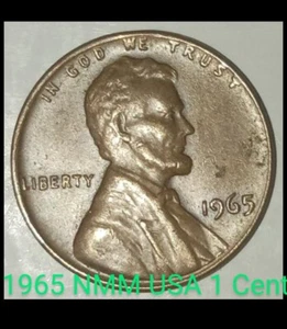 1965 USA NMM. 1 Cent KM 201b.(Lincoln Memorial)(1973-2008). Copper Plated Zinc. - Picture 1 of 2