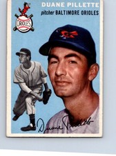 VINTAGE BASEBALL CARD TOPPS 1954 DUANE PILLETTE BALTIMORE ORIOLES  NO27