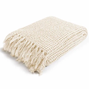 mokebo Decke ‘Die Hyggelige’ mit Waffelpique im Stonewashed Look, Strickdecke, T - Bild 1 von 3