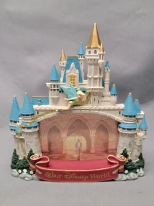 Disney 3D Fully Sculpted Castle Photo Picture Frame with Tinkerbell & Walt - Picture 1 of 5