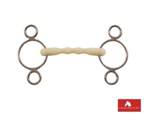 PESSOA INTERO HAPPY MOUTH BIT 1CHIAMATA UNJOINTED DUTCH GAG BIT 3-RING CHEEKS - Imagen 1 de 1
