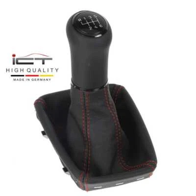 ICT leather gear shift knob boot for Seat Exeo Typ 3R stitching red C61 - Image 1 of 4