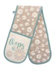 Double Oven Gloves Heat Resistant Cotton Kitchen Padded Mitts for Cooking Baking