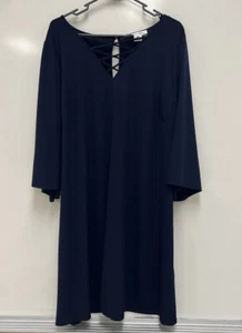 Laura Jeffries Women’s Sz 20 Dress Plus Size Navy 95% Polyester 5% Spandex LN - Picture 1 of 9