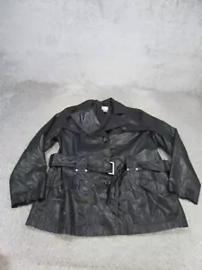 Chico'S Coat Womens 2 Black Belted Softshell Lightweight Outdoor - Picture 1 of 6