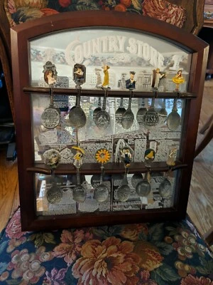 Country Store Pewter Spoons With Mirrored Rack - Image 1 of 4