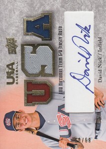 2008-09 USA Baseball 18U National Team Jsy Autographs Blue #18UDN David Nick /99