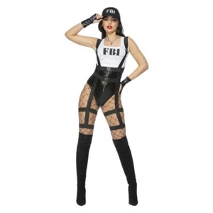 Fever FBI Costume Adult White Black - Picture 1 of 3