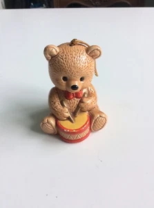 Vintage Irice Import Musician Bear Playing Drum - Potpourri Pomander Ornament - Picture 1 of 3