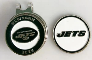 GOLF Silver HATCLIP & ballmarker NEW YORK JETS Silver NEW - Picture 1 of 2