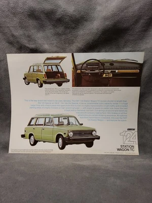 Tarjeta folleto coche Fiat 124 Station Wagon TC original vintage 1974 1 página Foto 1 de 2