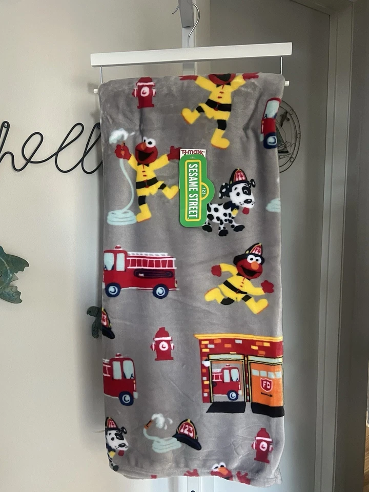 NEW Sesame Street Elmo Firefighter Throw Blanket 50”x60” - Image 1 of 1