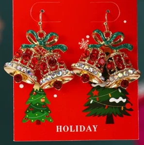  Weihnachtsglocken funkelnde Strasssteine Tropfen baumeln  - Bild 1 von 1