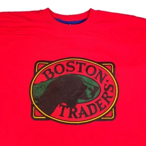 Camicia Vintage Boston Traders Uomo XL Rosso Cane Outdoor Outfitter Natura USA - Foto 1 di 7
