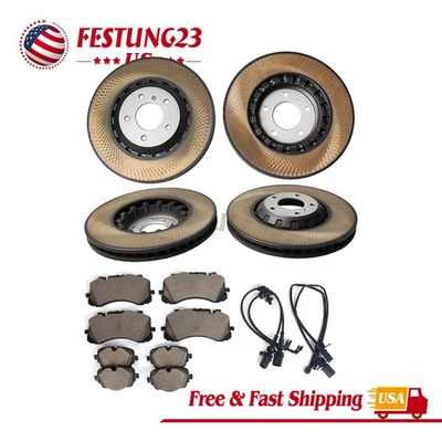 Pastillas de freno y rotores delanteros traseros aptos para Bentley Bentayga 2016-2023 EE. UU. Foto 1 de 4