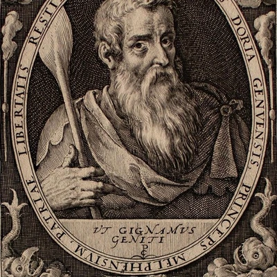 Crispin de Passe Porträt Andreas Doria Porträt Orig Kupferstich frühes 17 Jhd - Bild 1 von 3