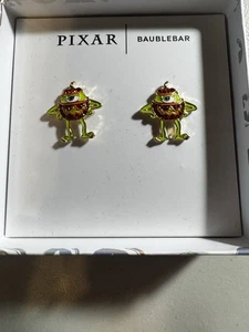 New Disney Baublebar Pixar Monsters Inc Mike Wazaski Halloween Pumpkin Earrings - Picture 1 of 4