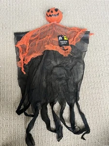 Hanging Halloween Decor Creepy Orange Jack-o-lantern Door Decoration - Picture 1 of 3