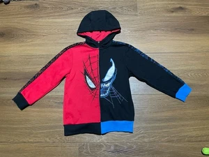 Marvel Spiderman/Venom Zip Up Hooded Sweatshirt Boys Size S6/7 EUC - Picture 1 of 4