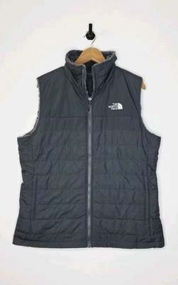 Chaleco The North Face Mossbud Aislado REVERSIBLE Cremallera Completa Para Mujer Talla XL Gris Foto 1 de 4