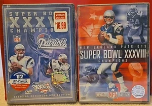 Super Bowl XXXVI (DVD, 2002) And Superbowl XXXV111 (DVD, 2003), Factory Sealed! - Foto 1 di 2